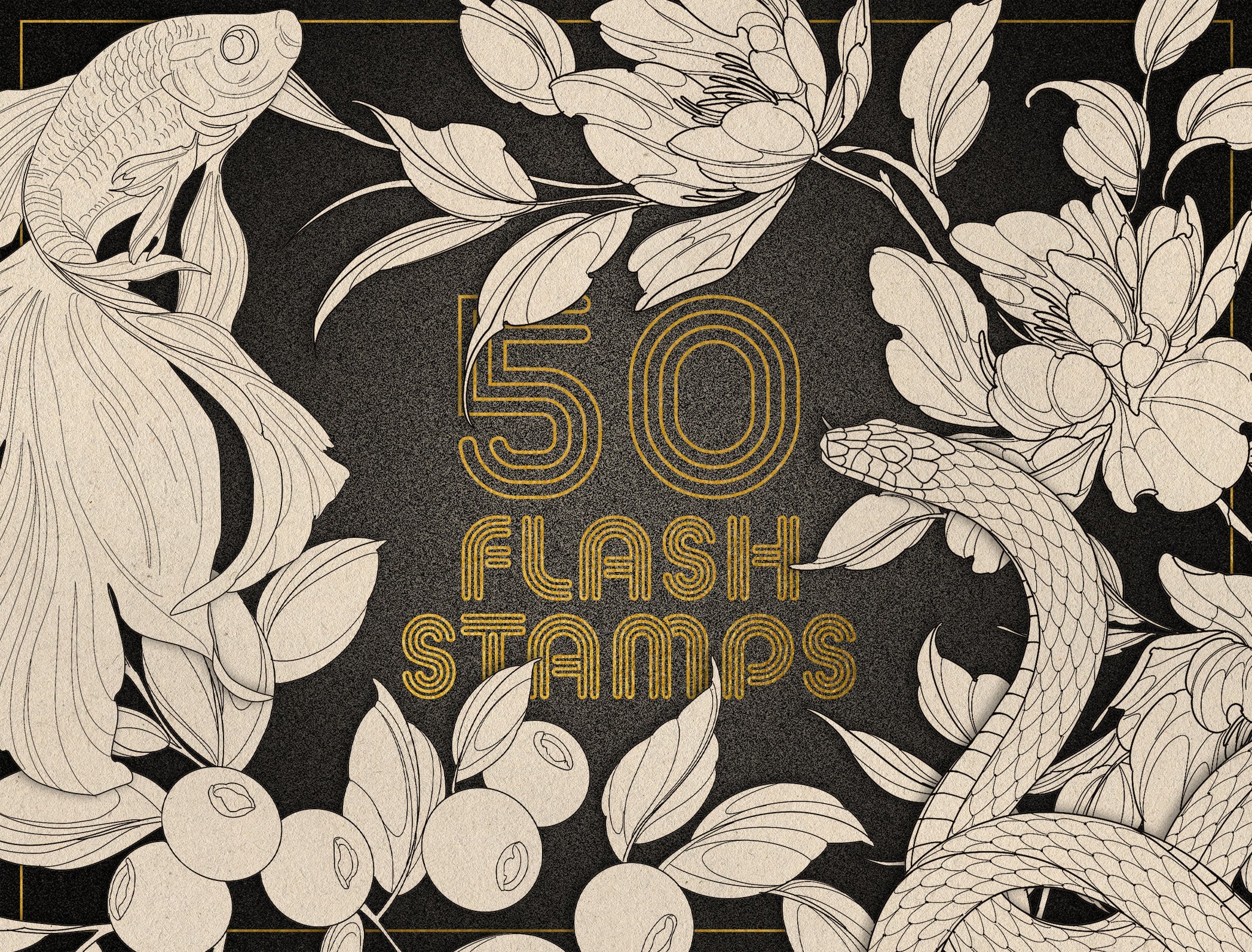 Flash Stamps - Fine Line Flora & Fauna - Tattoo Smart