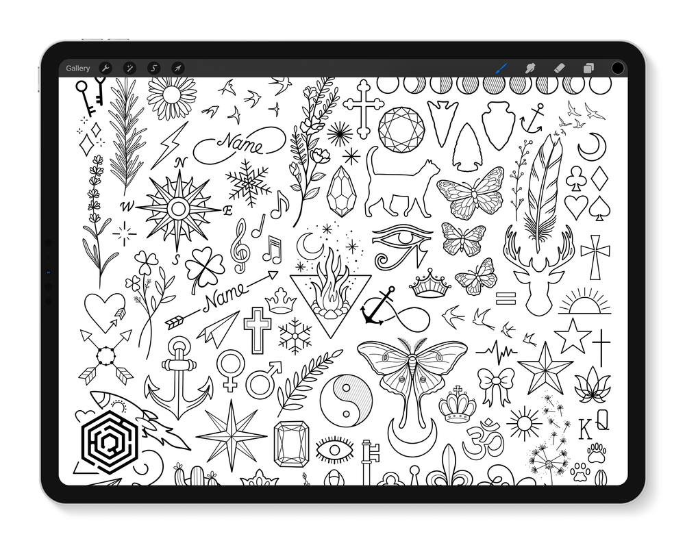 Flash Stamps - Minimalism - Tattoo Smart