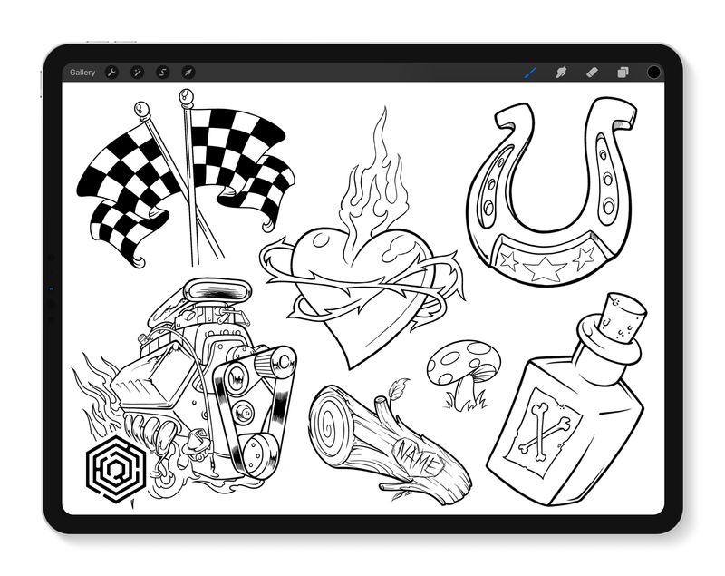 90s Flash Stamps | Tattoo Smart