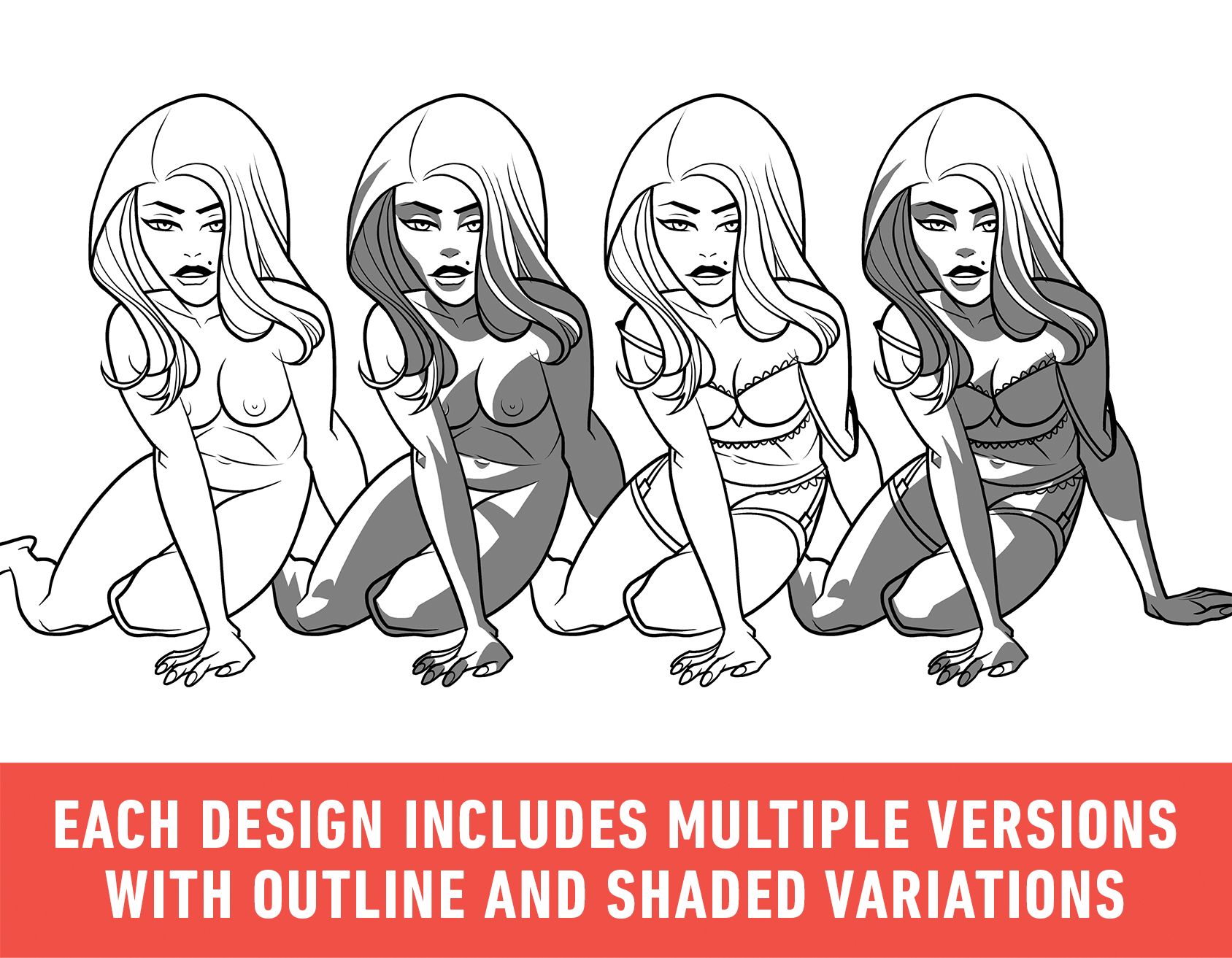 Flash Stamps - Illustrative Poses Vol. 1 - Tattoo Smart