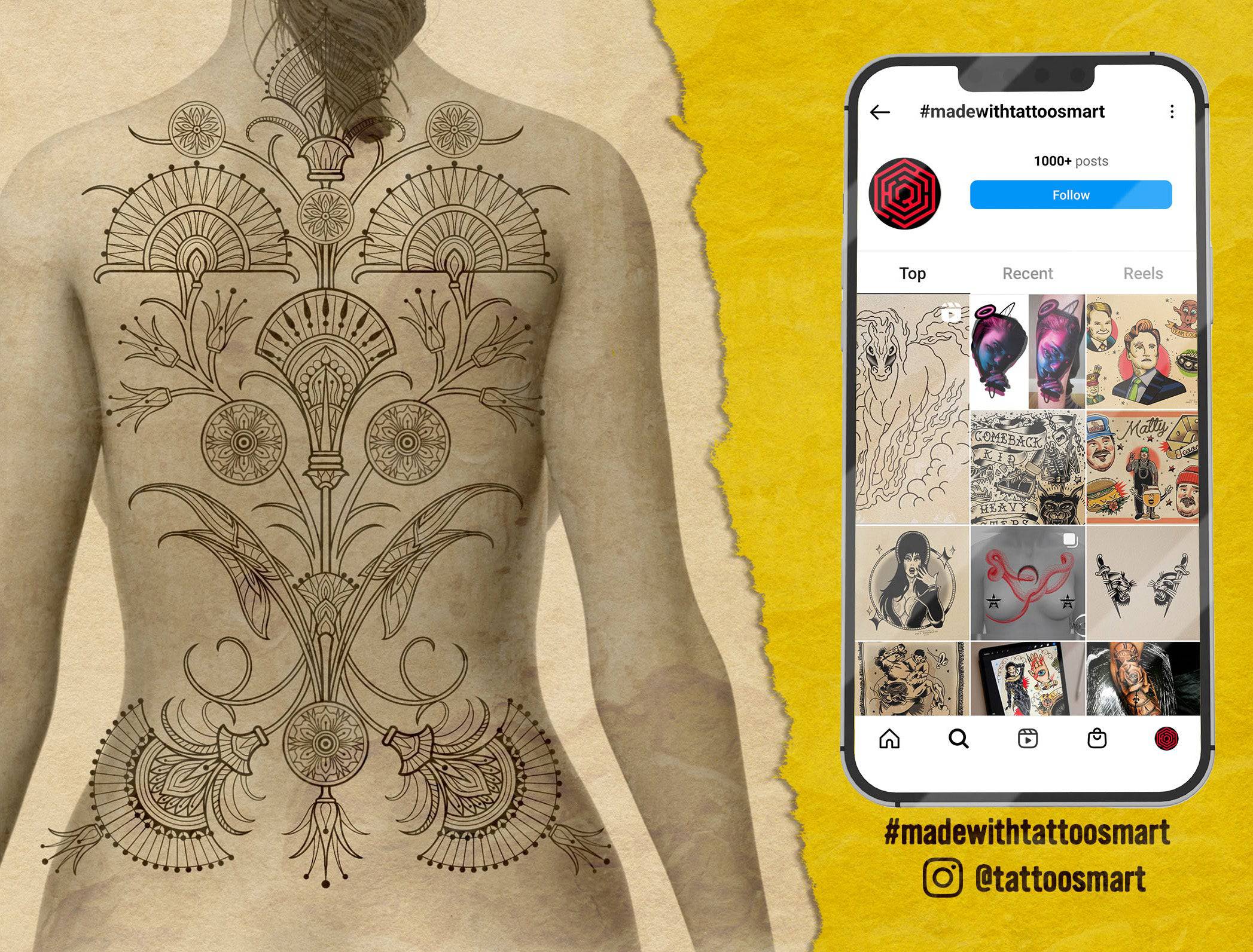 Flash Stamps - Egyptian Flowers - Tattoo Smart