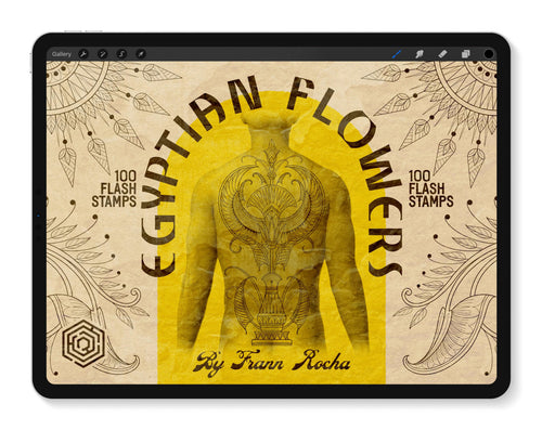Flash Stamps - Egyptian Flowers - Tattoo Smart