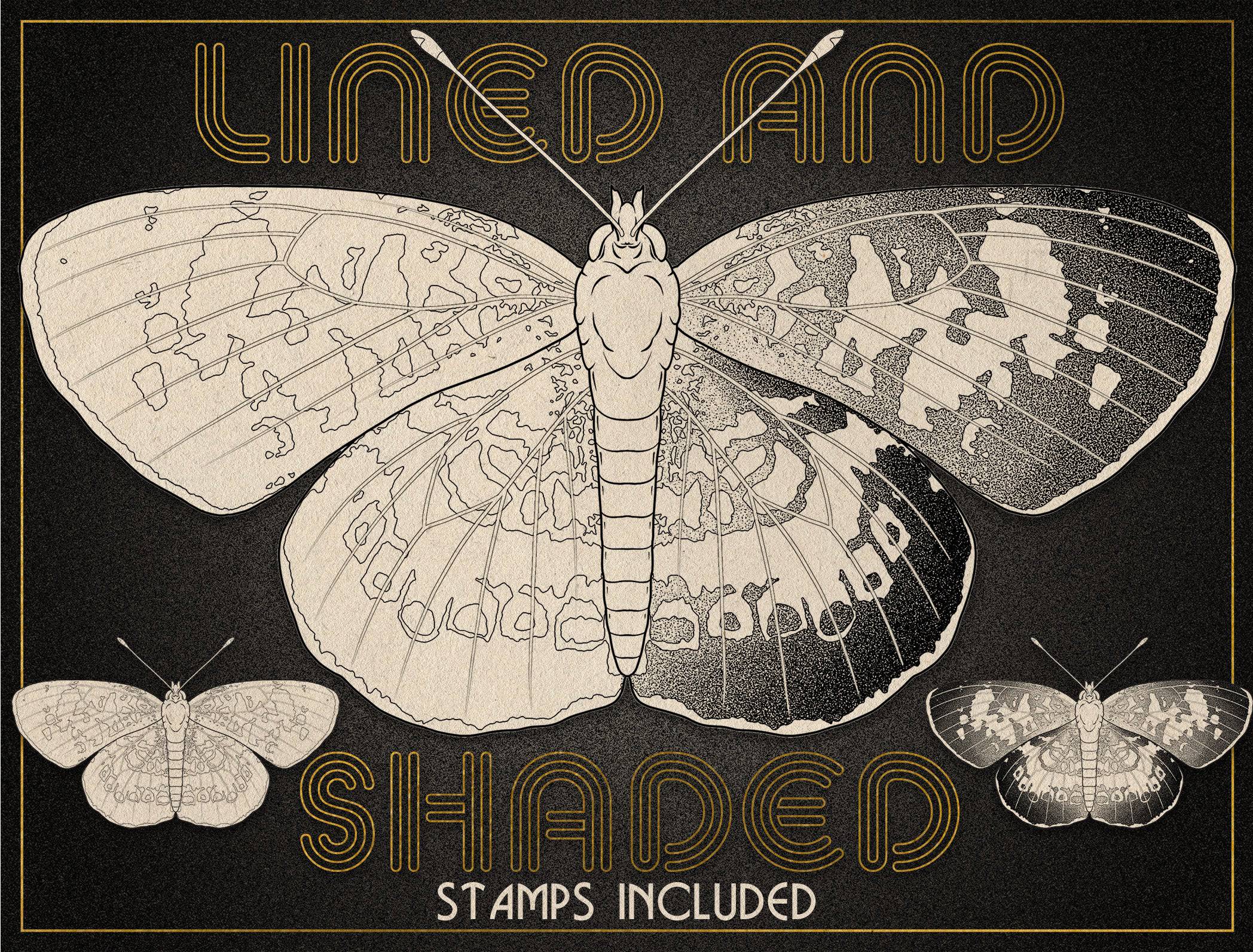 Flash Stamps - Fine Line Butterflies - Tattoo Smart