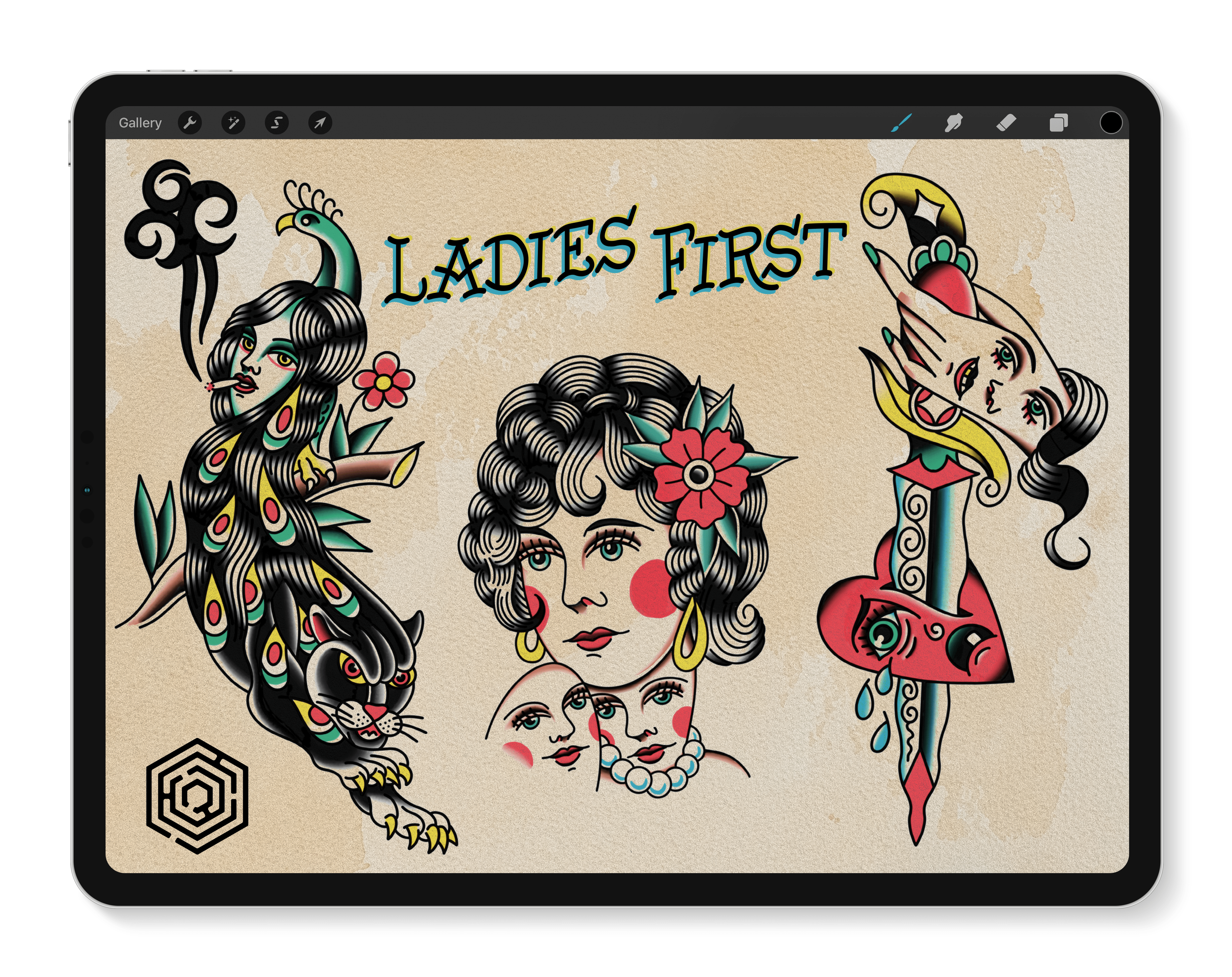 Flash Stamps - Ladies First - Tattoo Smart
