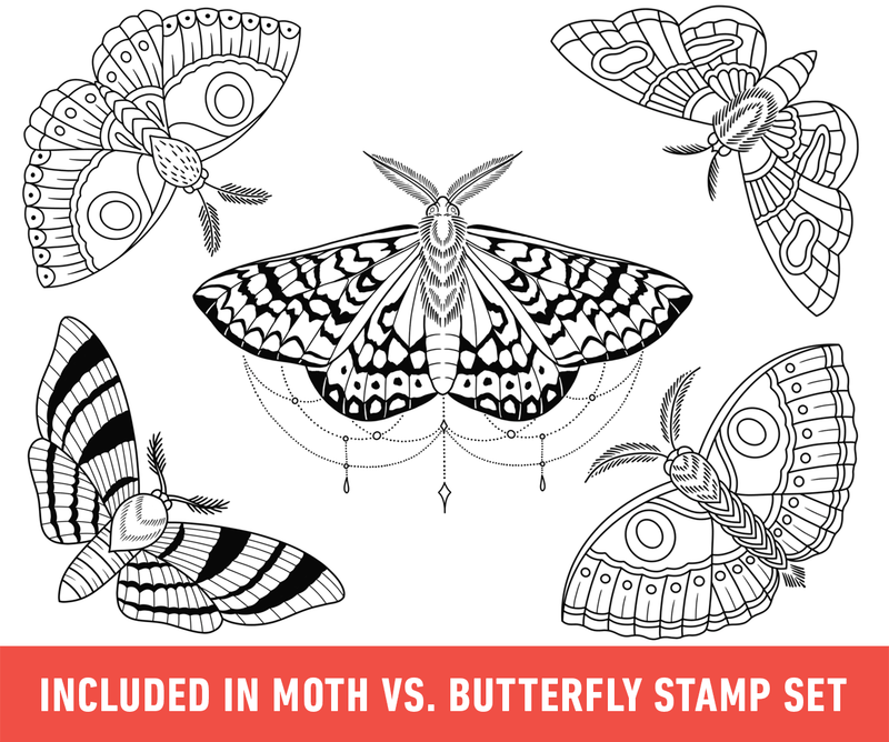 Flash Stamps - Moth vs. Butterfly - Tattoo Smart