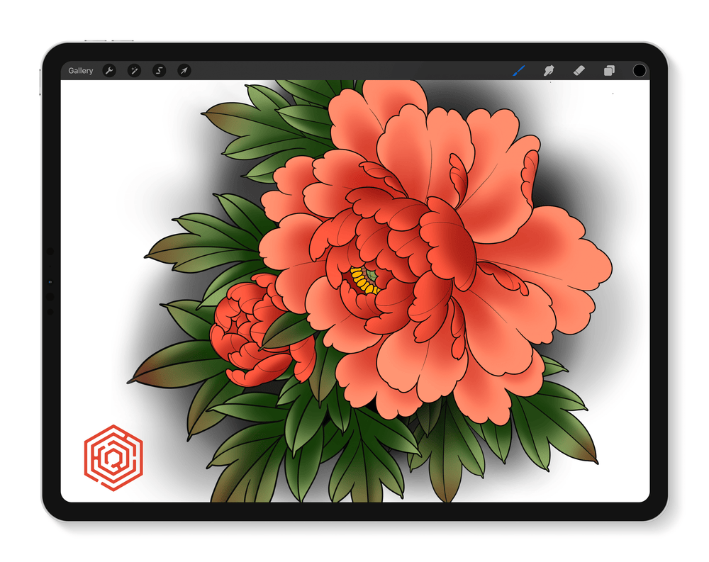 Flash Stamps - Peonies Vol. 1.2 - Tattoo Smart