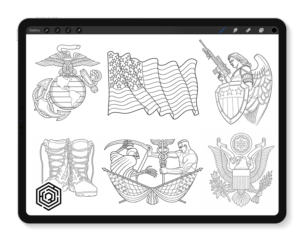 Flash Stamps - U.S. Military Vol. 1 - Tattoo Smart