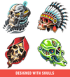 Flash Stamps - Skulls - Tattoo Smart
