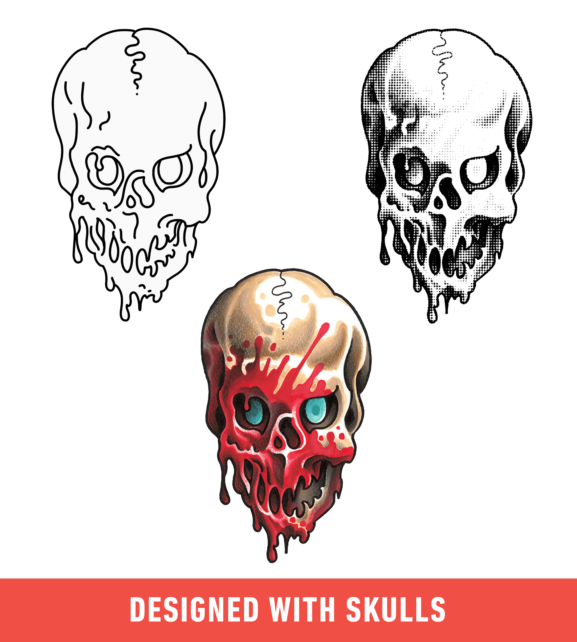 Flash Stamps - Skulls - Tattoo Smart