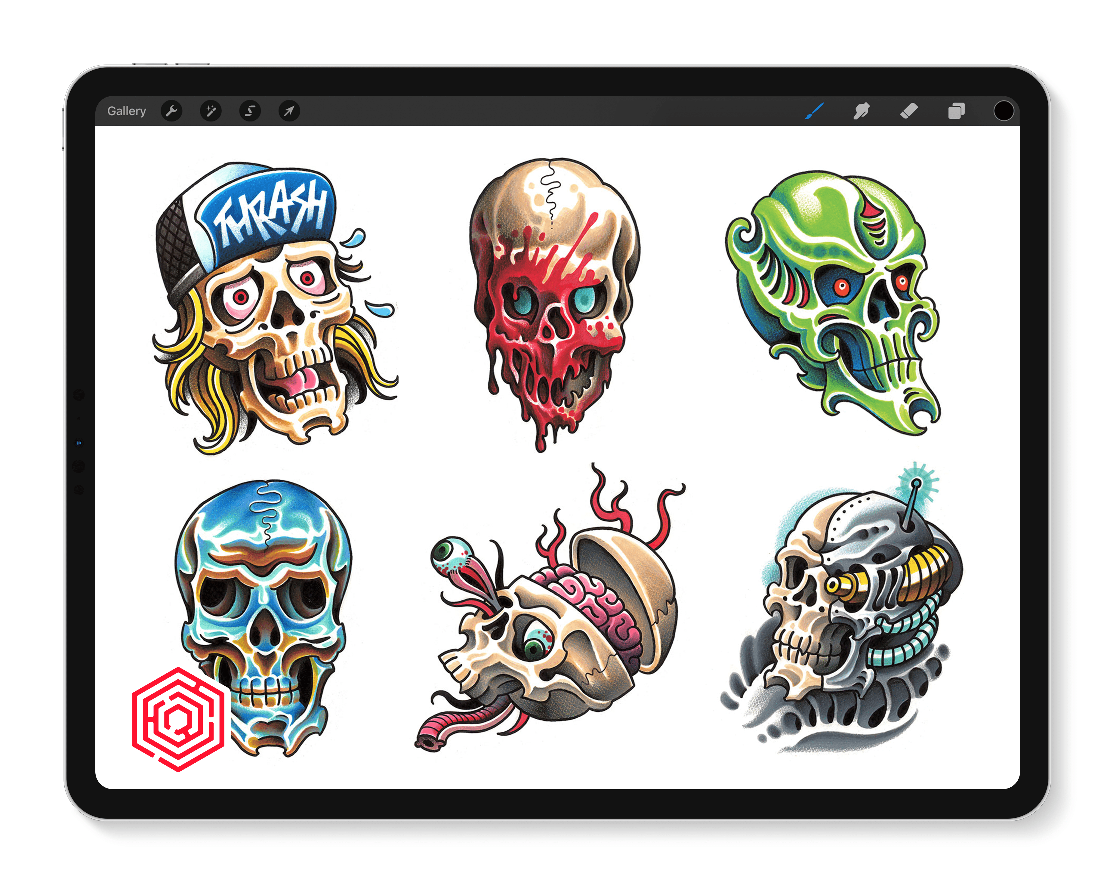 Flash Stamps - Skulls - Tattoo Smart