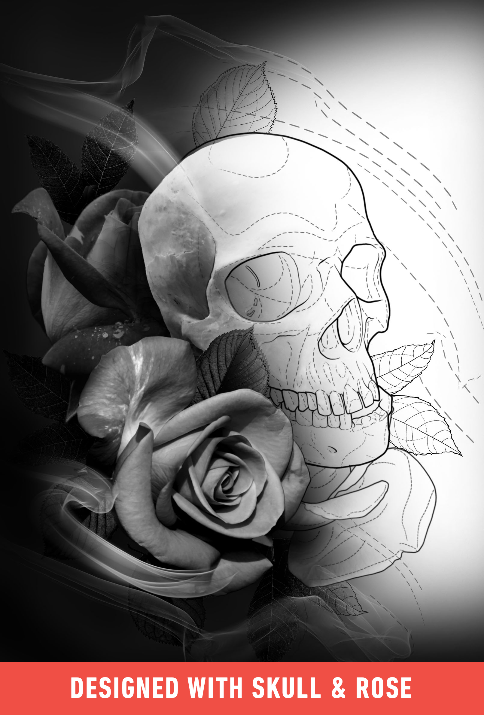 Flash Stamps - Skull & Rose - Tattoo Smart