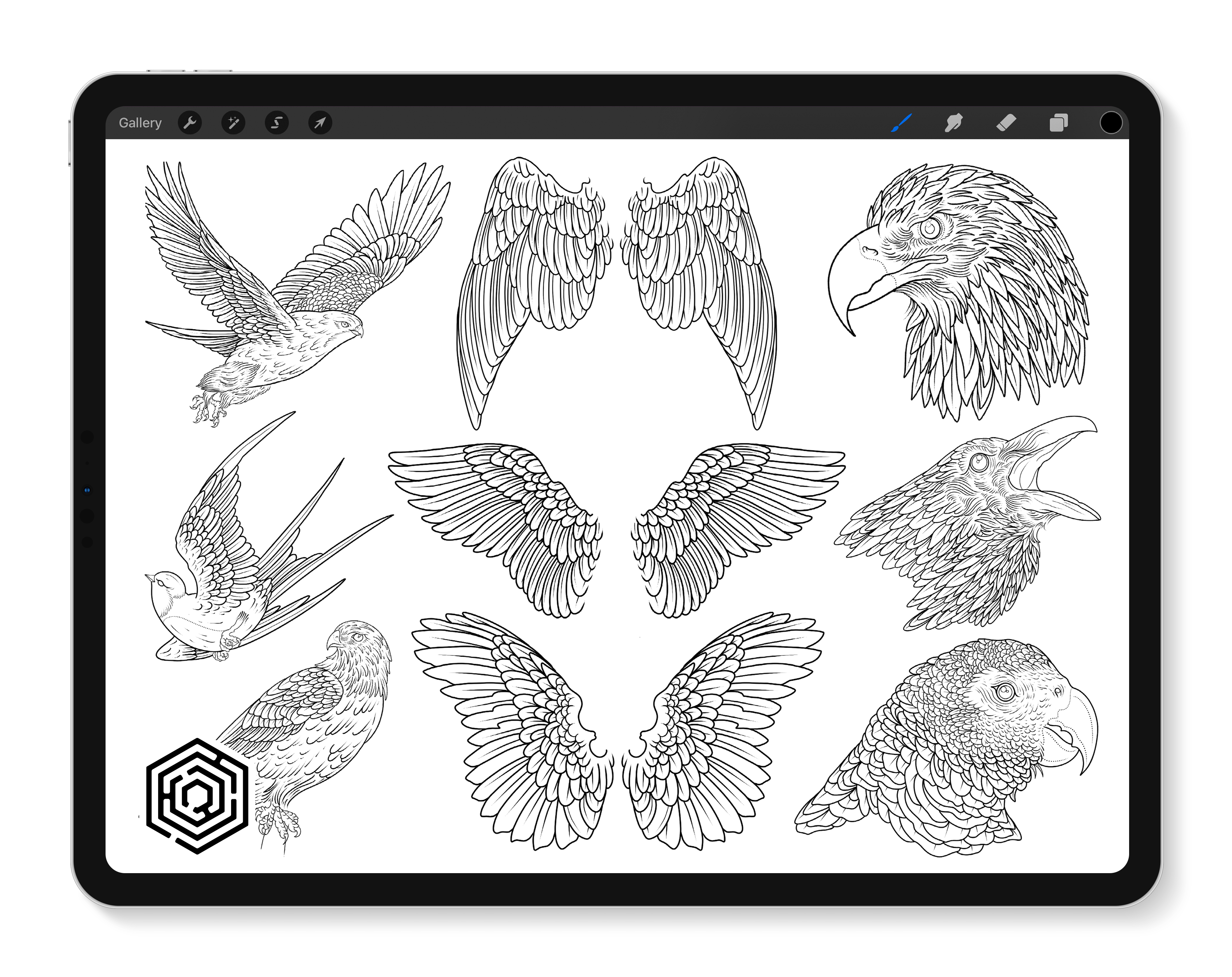 Flash Stamps - Hot Wings - Tattoo Smart