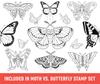 Flash Stamps - Moth vs. Butterfly - Tattoo Smart