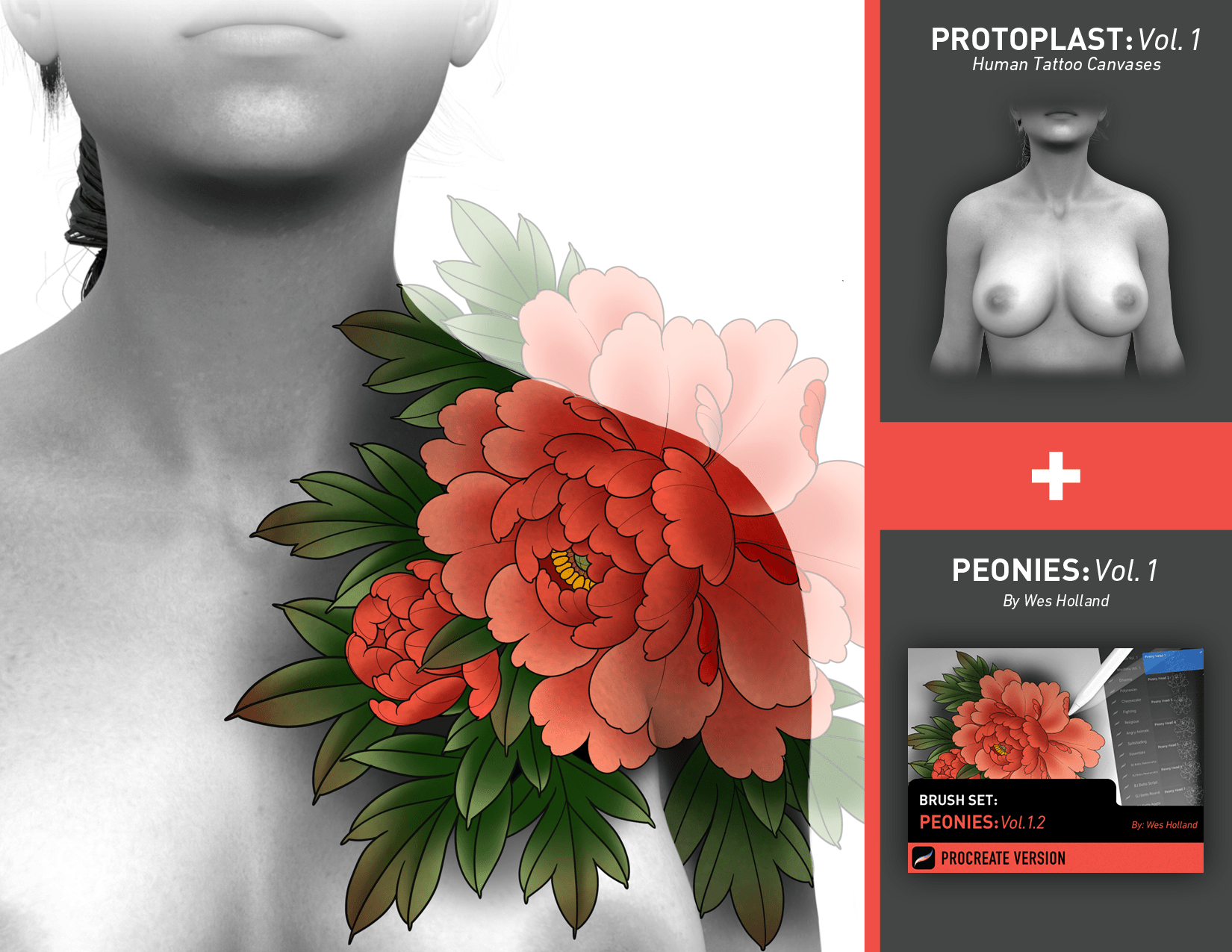 Flash Stamps - Peonies Vol. 1.2 - Tattoo Smart